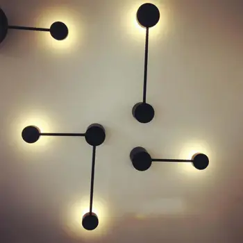 

Modern Simple Art Black Wall Lamp Wrought Iron Decorative Wall Mount Light for Living Room Bedroom Stair Hallway LED Lighting