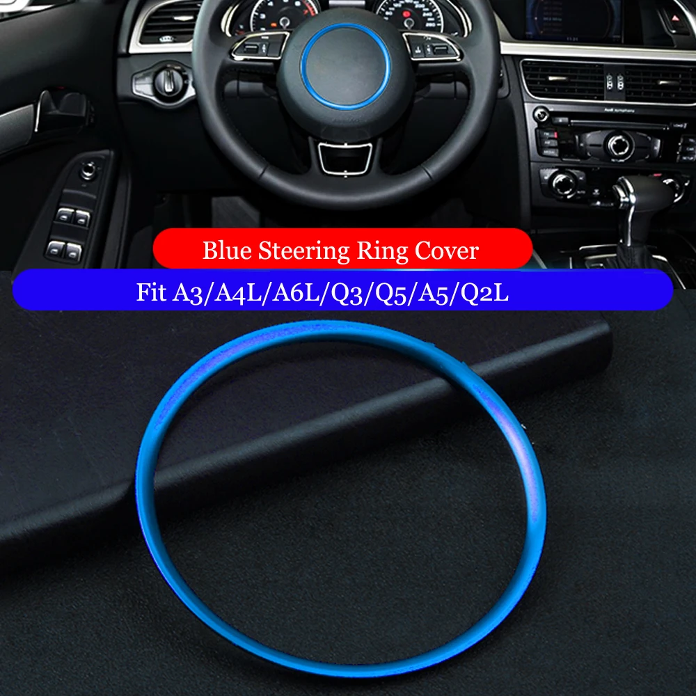 

Blue Auto Interior Sticker Car Steering Wheel Sticker Ring For Audi A3 A5 A4L A6L Q2L Q3 Q5 Steering Decors Car Accessories