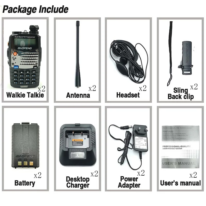 2 шт Baofeng UV-5RA портативная рация 5 Вт Двухдиапазонная Vhf Walky Talky Профессиональная охотничья рация Baofeng Uv-5r сеть радио Wolki
