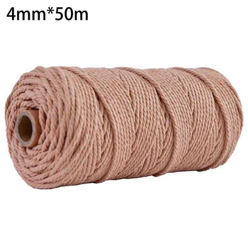 

1 Roll Cotton Rope 4mm*50m Cotton Braided Twisted Macrame String Cotton Rope Colored DIY String DIY Crafts