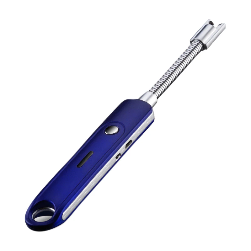 360 Degree Usb Arc Plasma Lighter Flexional Electric Metal Windproof Cigarette For Bbq Kitchen(Blue) | Дом и сад