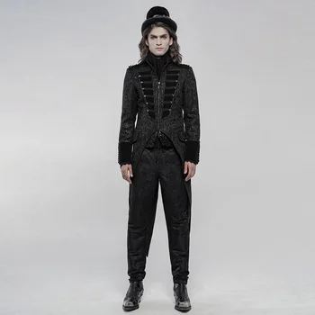 

PUNKRAVE Men's Gothic Tuxedo Coat Victorian Gorgeous Exquisite Jacquard Party Evening Dinner Dress Jackets