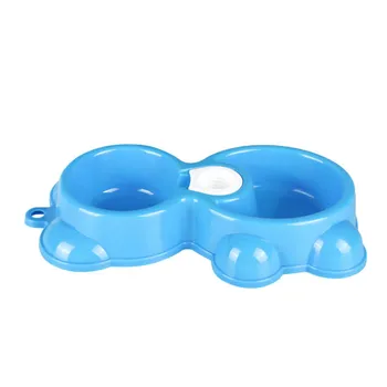 

Dual Port Dog Utensils Bowl Cat Drinking Fountain Pet Food Dish Automatic Water Dispenser Feeder LBShipping