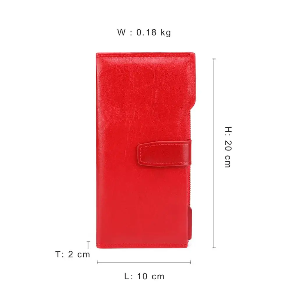 Дизайн RFID женский длинный кошелек из коровьей кожи на молнии модный чехол для телефона женский держатель для карт кошелек на молнии