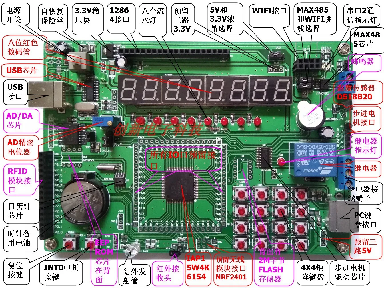51-single-chip-microcomputer-iap-stc-15-series-development-board-experiment-board-iap15w4k61s4