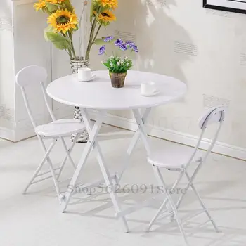 

Table Folding Table Household Dining Table Setting Table Outdoor Folding Table Portable Round Table Balcony Simple Small Table