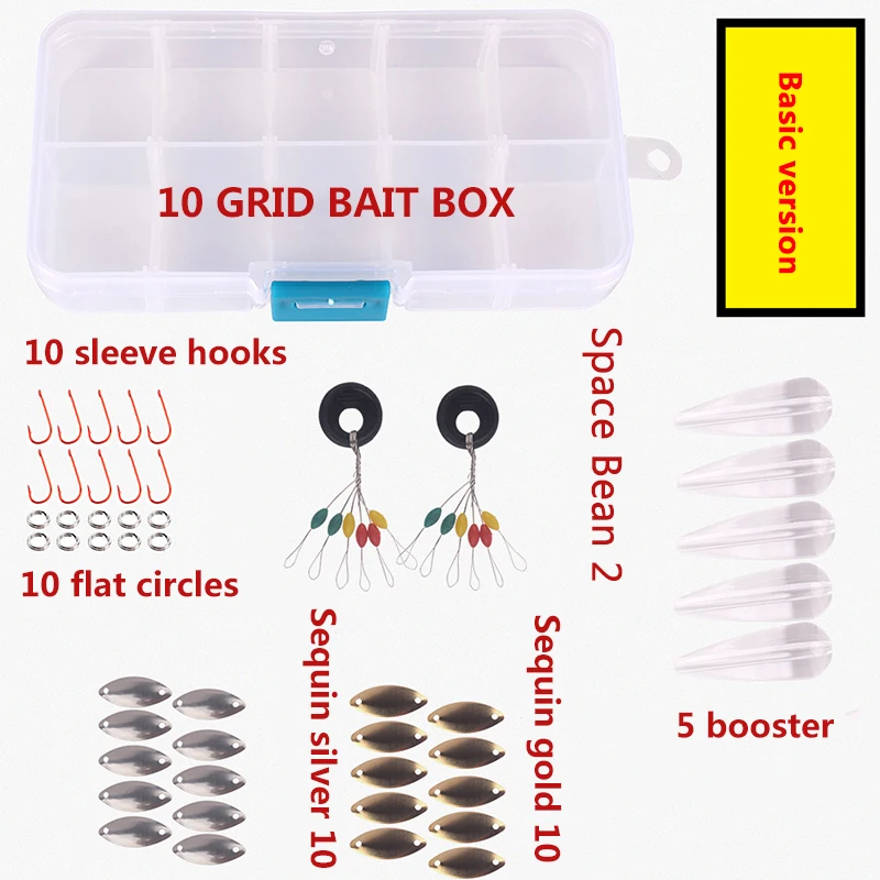 Новые рыболовные приманки, набор металлических блесток для приманки, рыболовные снасти, набор крючков, воблер, ложка, искусственные металлические блестки, набор для приманки, коробка - Цвет: Basic class