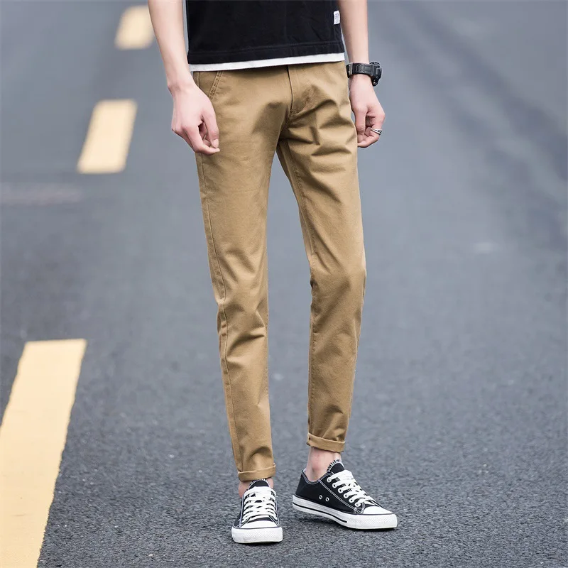 

2018 Autumn New Style MEN'S Casual Pants Men's Korean-style Handsome Solid Color Thin Capri Pants Men's Skinny Pants Harem Pants