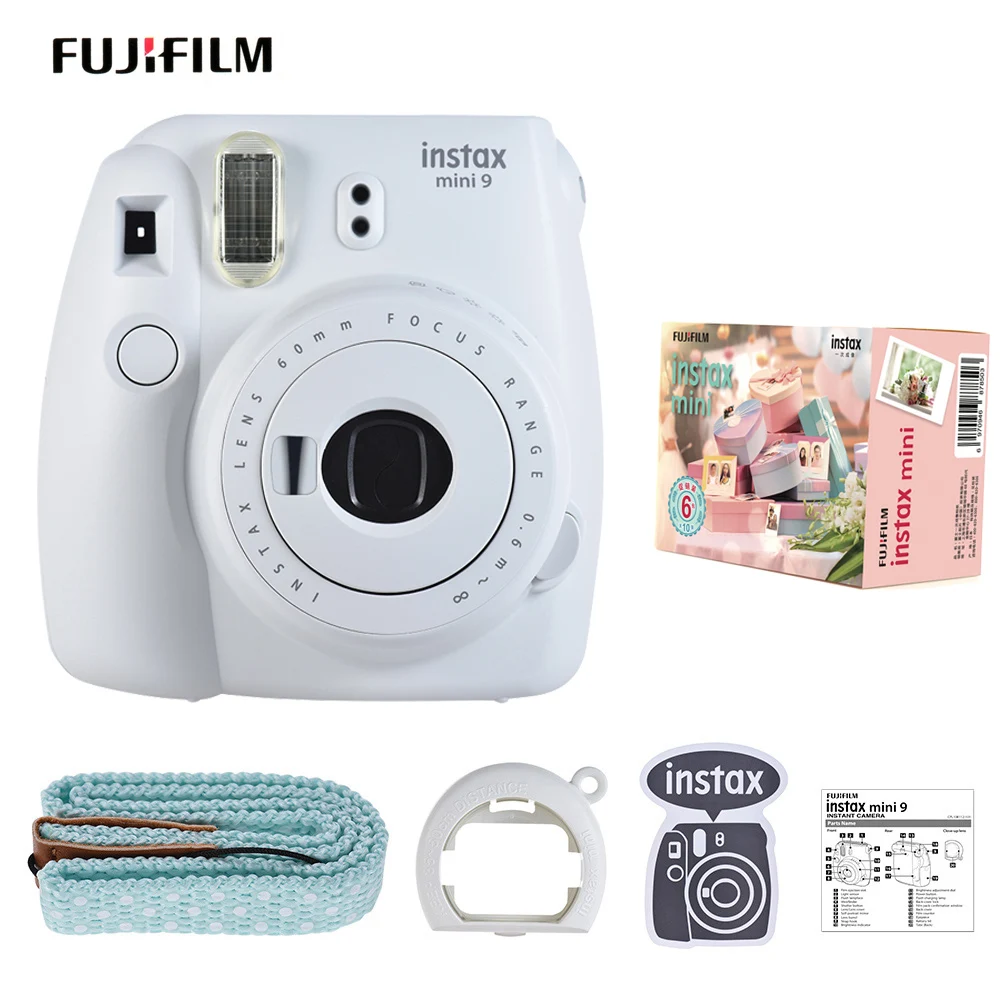 Option 4 Белая пленка для Fuji Instax Мини 9 Фотоаппарат моментальной печати зеленый пленочная камера с зеркало для селфи+ 20 Вт, 30 Вт/60 мгновенный белую пленку Фотобумага+ Камера сумка - Цвет: Option 4