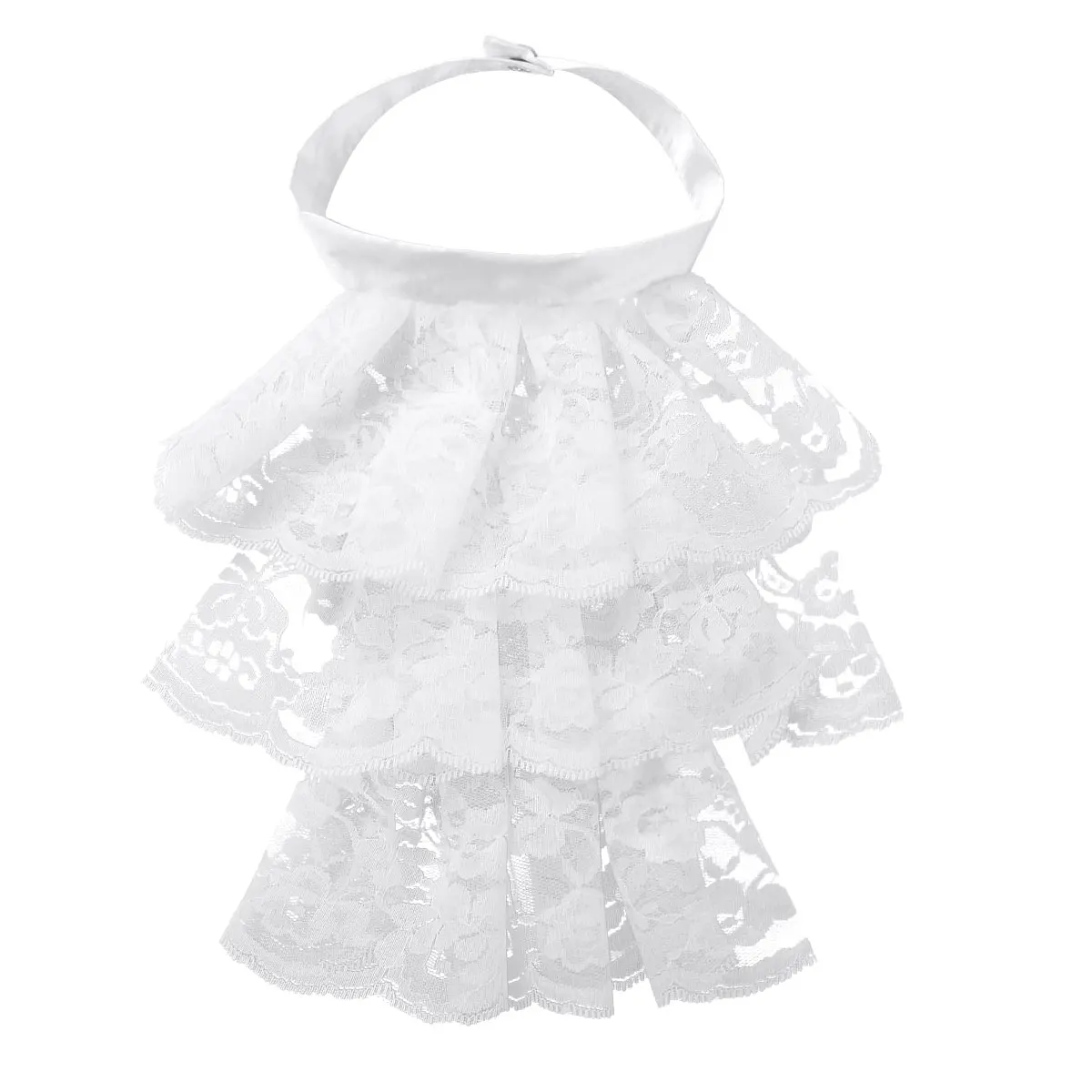 Fake Collar Victorian Renaissance Detachable Ruffled Lace Jabot Neck Collar Stage Party Steampunk Costume Accessory Lace