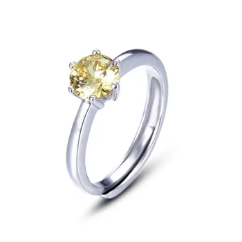 

Wholesale Jewelry Ring for Women S925 Sterling Silver Crystal Ring 6 Prongs Open Size Korean Solitaire Classic Ring 925 with Box