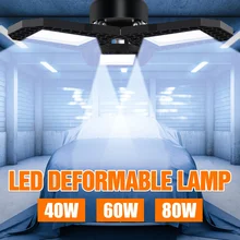 E27 Led Garage Luce E26 Garage HA CONDOTTO LA Lampada 220V 3-Leafs Deformabile Luce 40W 60W 80W Esterno Seminterrato Magazzino Officina Illuminazione