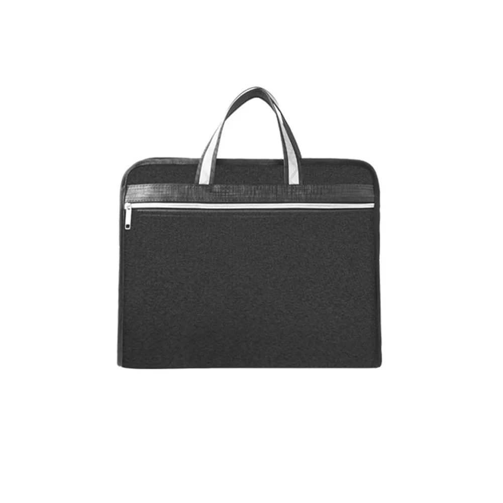 

A4 Portable Office File Bag Hand Held Anti Lost Large Capacity Waterproof Oxford Cloth Zipper Work Business Double Deck
