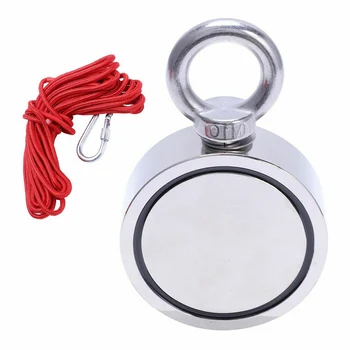 

DIA 48MM 60MM 70MM NdFeB Magnets Steel Strong Powerful Double Single Side Neodymium Metal Magnet Detector Fishing 10M Rope