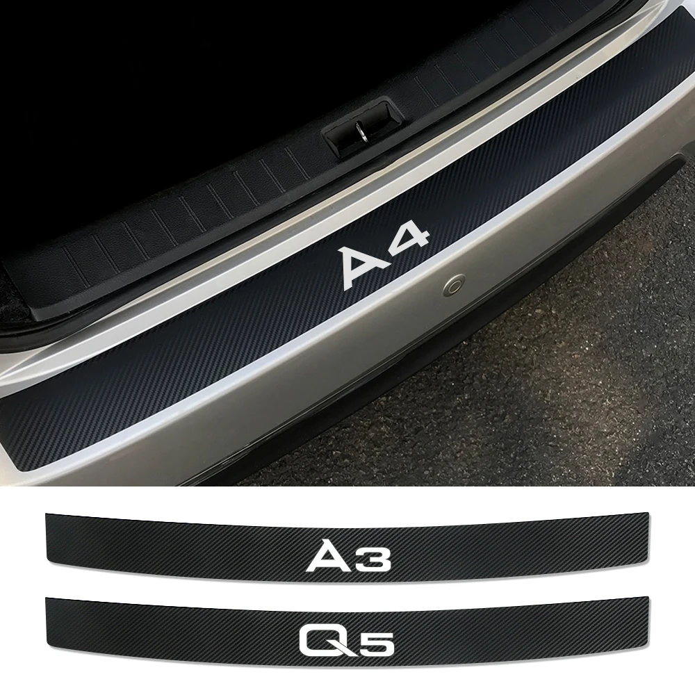 

Car Rear Bumper Trunk Load Edge Protector Stickers For Audi A4 B5 B6 B7 B8 A3 8P 8V 8L A5 A6 C6 C5 C7 A1 A7 A8 Q2 Q3 Q5 Q7 TT