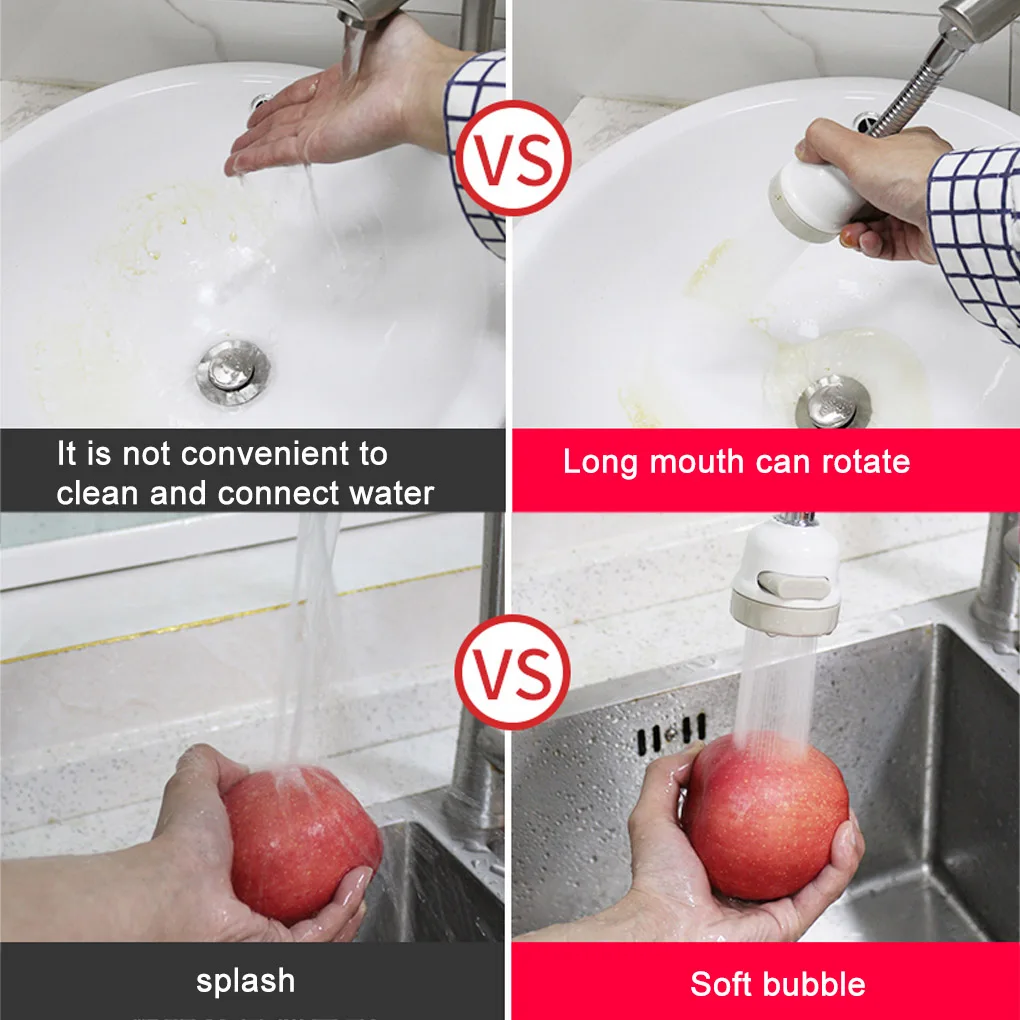 Kitchen Splash Resistant Faucet Extender Pressurized Home Shower Tap Sprayer Water Saving Universal