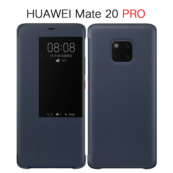 HUAWEI mate 20 X Pro чехол Официальный умный вид Защитная крышка HUAWEI mate 20 чехол окно Флип Кожа mate 20 крышка - Цвет: mate 20 pro blue