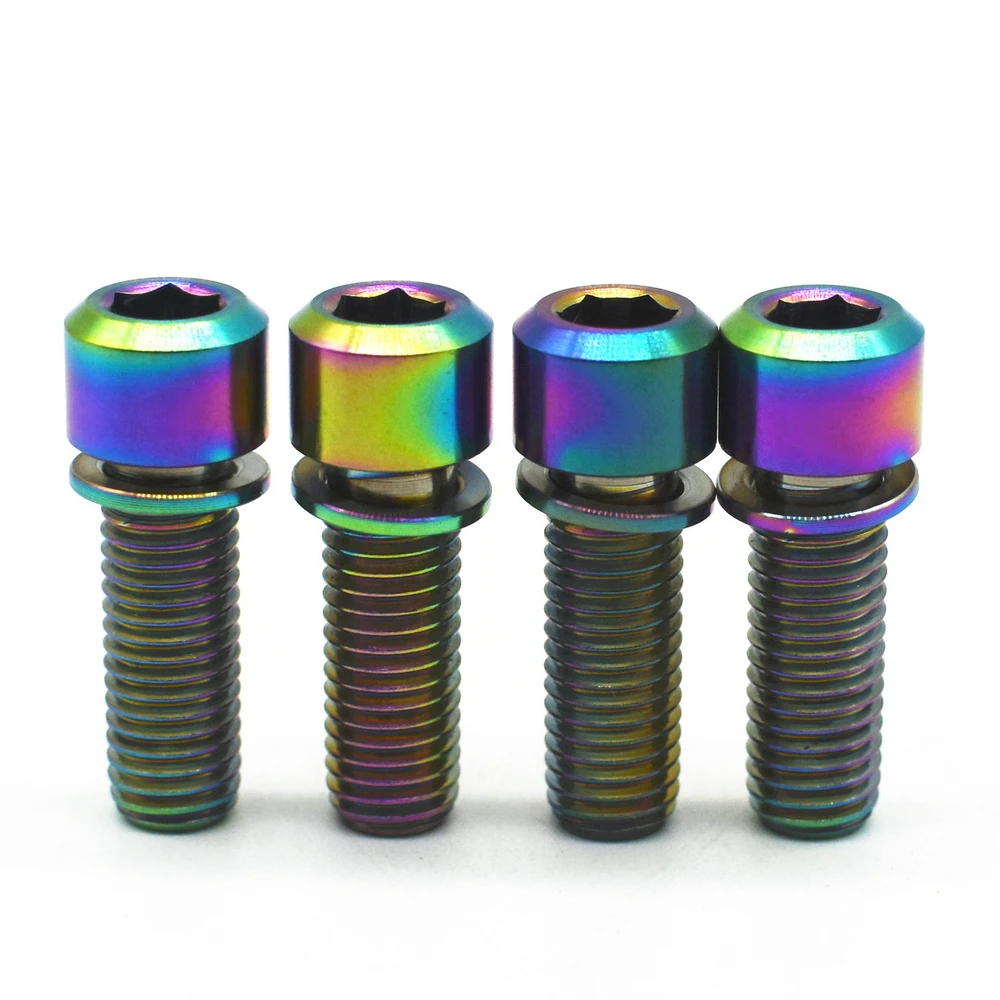 M7X20mm Titanium screw of the  birdy  bike  with capitive gasket Rainbow color  (6)