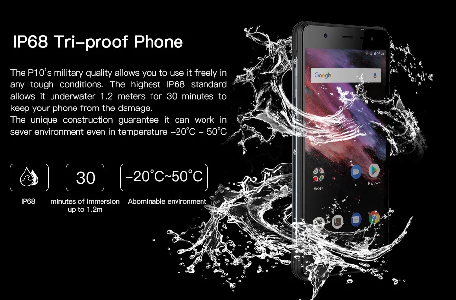 Европейская версия Poptel P10 прочный смартфон 5,5 дюймов Восьмиядерный android 8,1 4 Гб + 64 Гб NFC разблокированные телефоны экономически эффективные