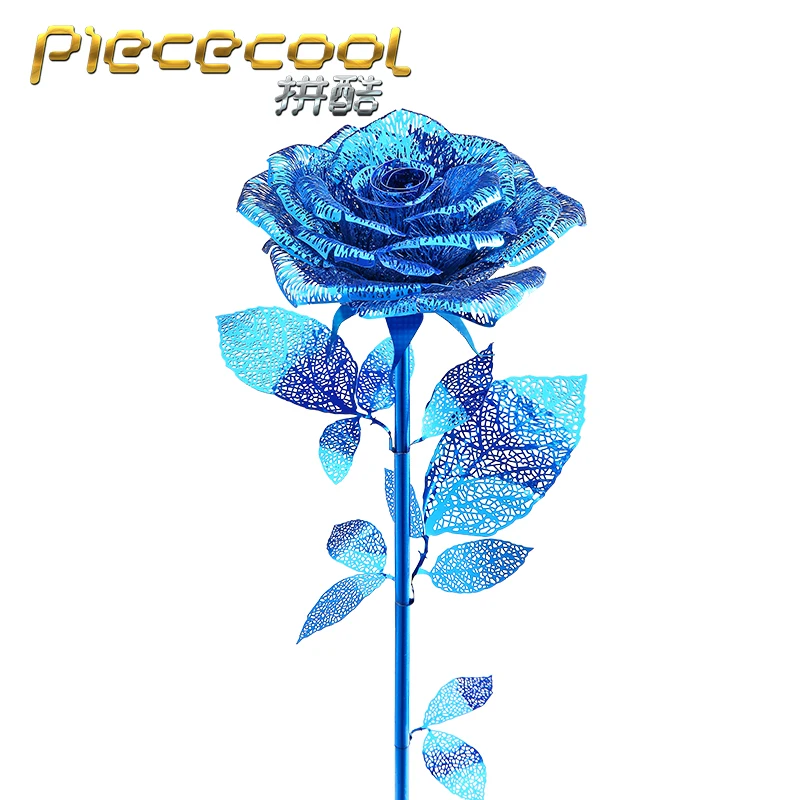 Piececool Romantic Rose 3D metal puzzle  Assembly metal Model kit DIY 3D Laser Cut Model puzzle toys for children Lover Gift 2