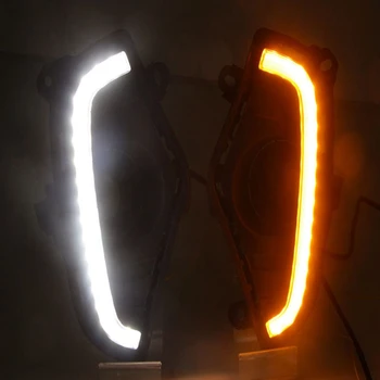 

LED Daytime Running Light for Toyota RAV 4 RAV4 2019 Waterproof ABS 12V Car DRL Fog Lamp with Yellow Turn Signal Style Relay