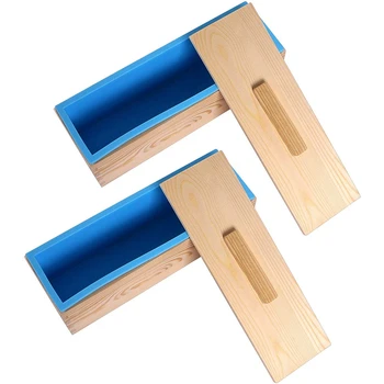 

2Pcs Silicone Soap Molds Kit, with Wooden Boxes and Lids, Rectangular Soap Molds for Soap Making, Candles, Cakes, Etc.