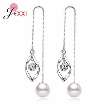 

Hollow Water Drop Hanging Exquisite Cubic Zirconia 925 Sterling Silver Pearl Earring For Women Cheap Fine Gift Jewelry Wholesale