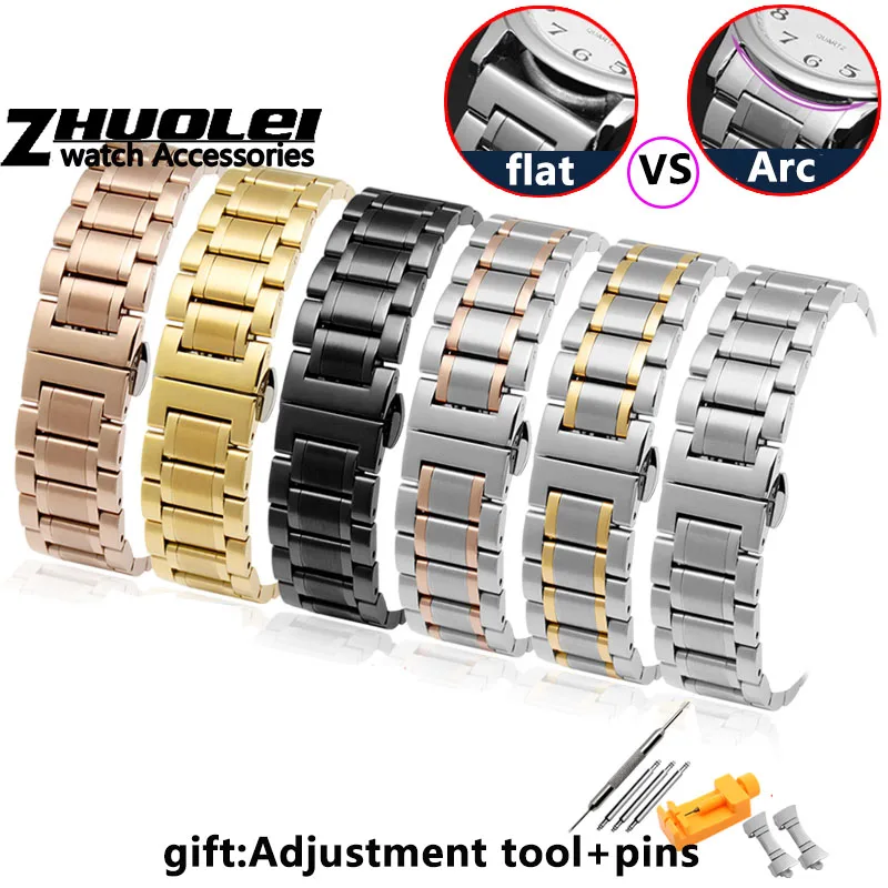 Bracelet De Montre En Acier Inoxydable - Dégagement Rapide, Tailles 14mm à 24mm, Compatible Smartwatches Et Montres Classiques