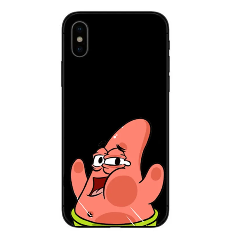 SpongeBobs Квадратные Штаны Губка Bobs лучший друг черный ТПУ Мягкий силиконовый чехол для телефона для iphone 11ProMax X XR XMax 8Plus 7 6 5 - Цвет: TPU