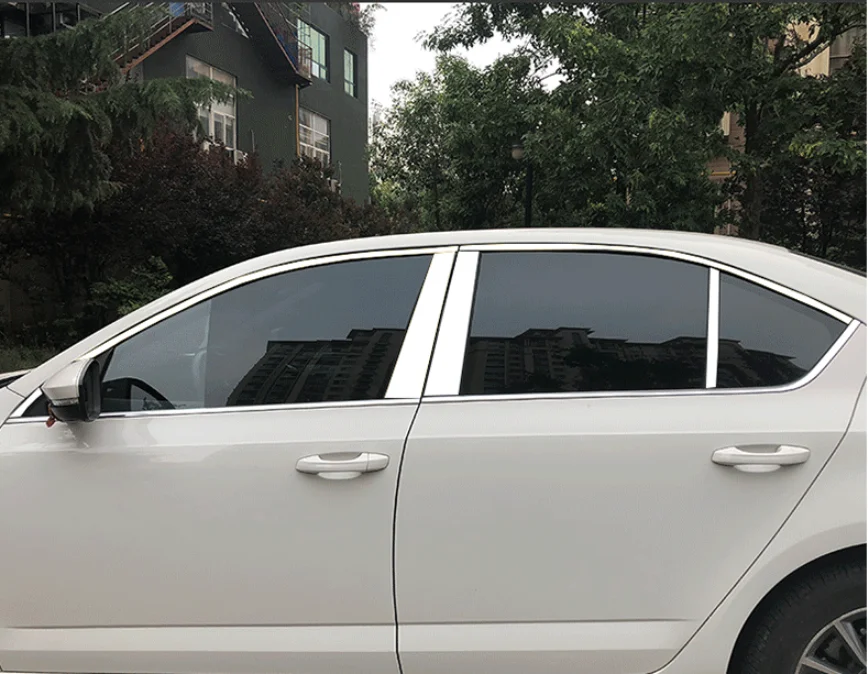 304 декоративные блестки из нержавеющей стали для Skoda Octavia-, автомобильные хромированные накладки на окна, хромированные Чехлы для стайлинга
