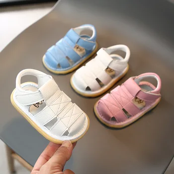 

Infant Toddler Shoes 2020 Summer Baby Girls Boys Sandals Soft bottom Genuine Leather Anti-collision Children First Walkers Shoes