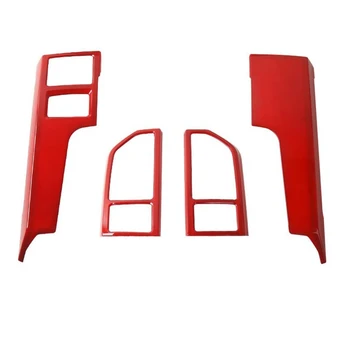 

4PCS Center Console Panel Cover Frame, Vent Trim Cover Moulding, Car Door Retrofit for Ford F150 2015-2017,Red,ABS