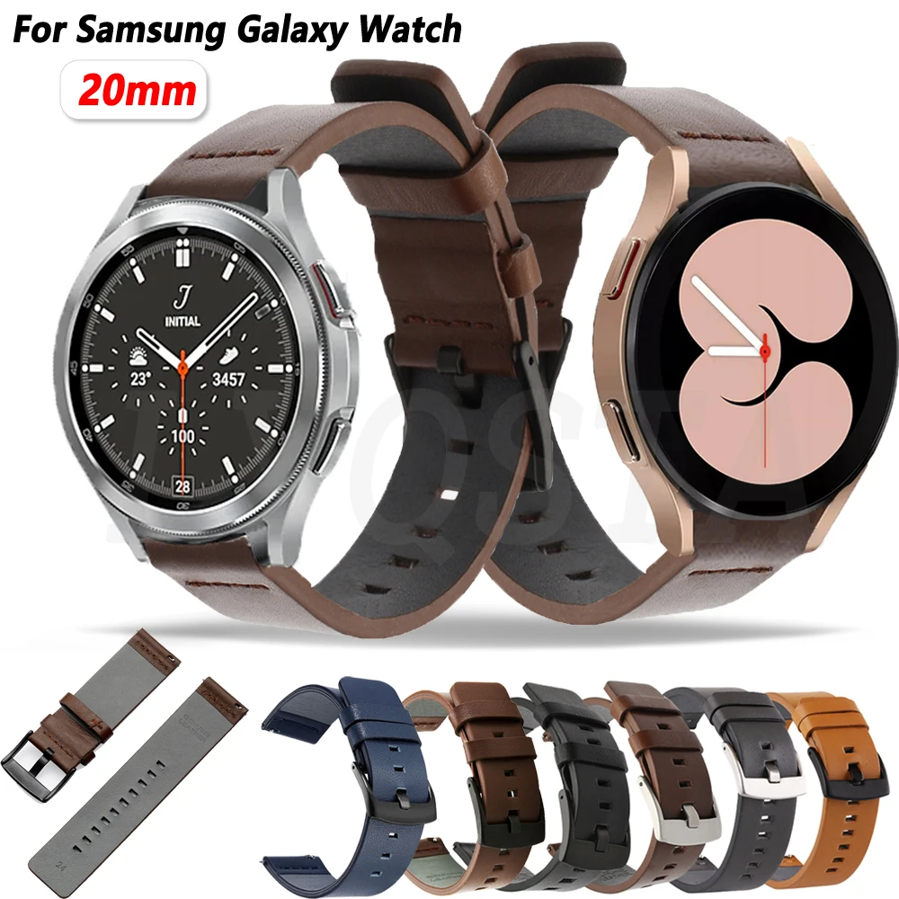 Bracciale In Pelle Per Samsung Galaxy Watch4 Classic 42Mm 46Mm Cinturino Da Polso Smartwatch Band Per Samsung Galaxy Watch Active Correa