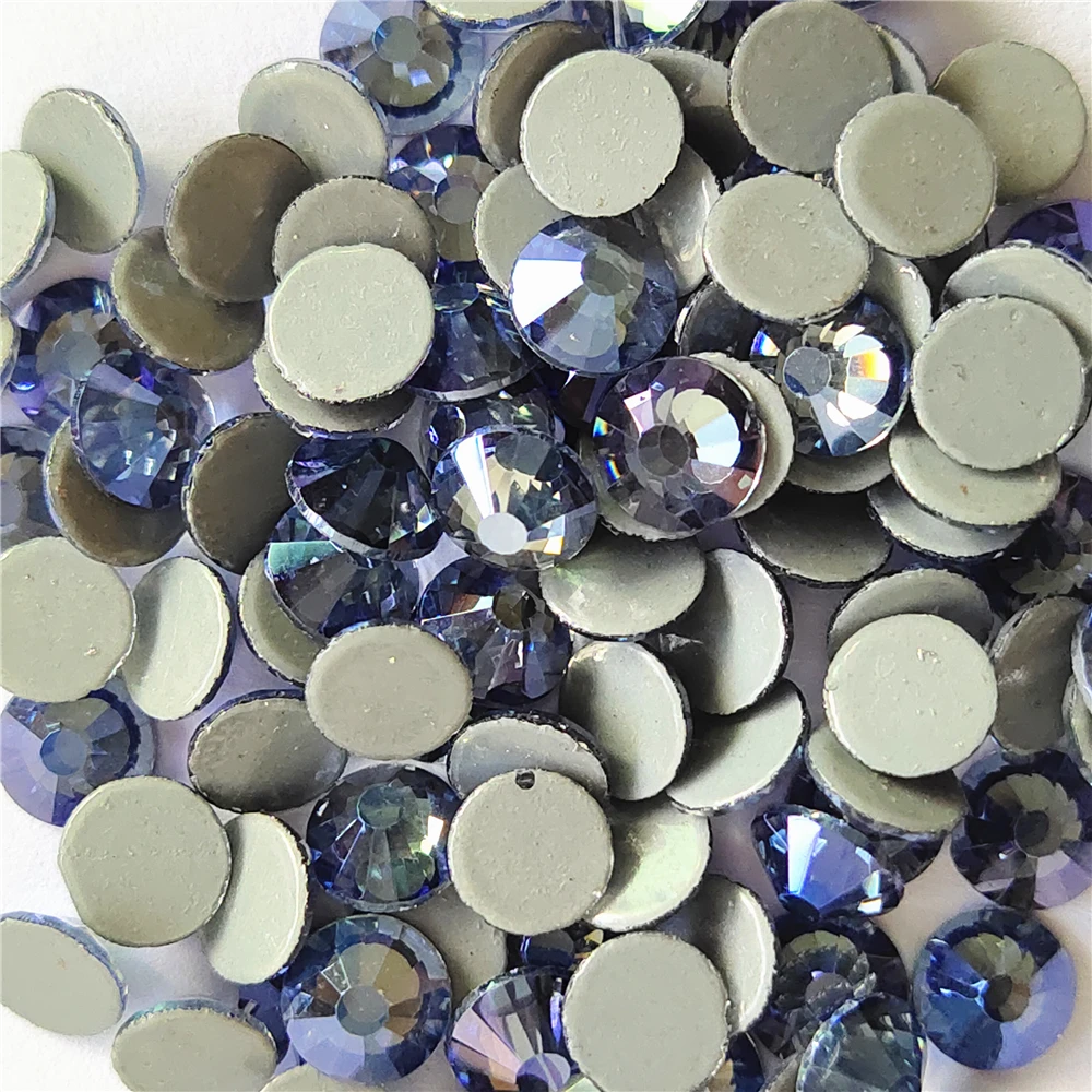 Hotfix Rhinestones Glass Strass Iron On Stone For Nail Art Sewing & Fabric Decoretion Violet/Metal Crystal
