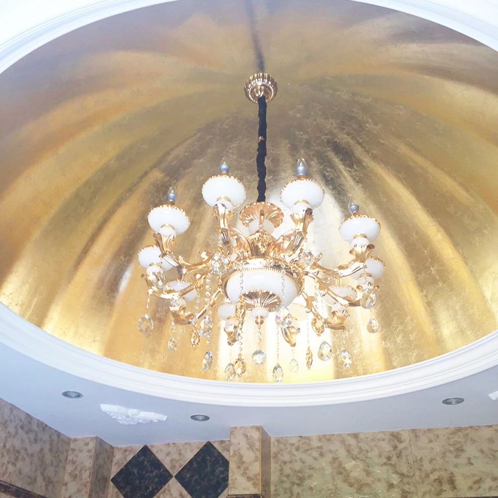 14cm 골드 실버 잎 시트 금박 종이 그림 예술과 금박 DIY 공예 웨딩 생일 장식 스크랩북 용품