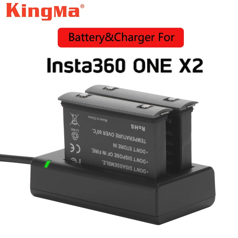 Kit Batteria Da 1630Mah Per Insta360 One X2 + Hub Caricabatterie Per Batterie Ricaricabili Per Insta 360 One X2 Accessorio Per Fotocamera Panoramica