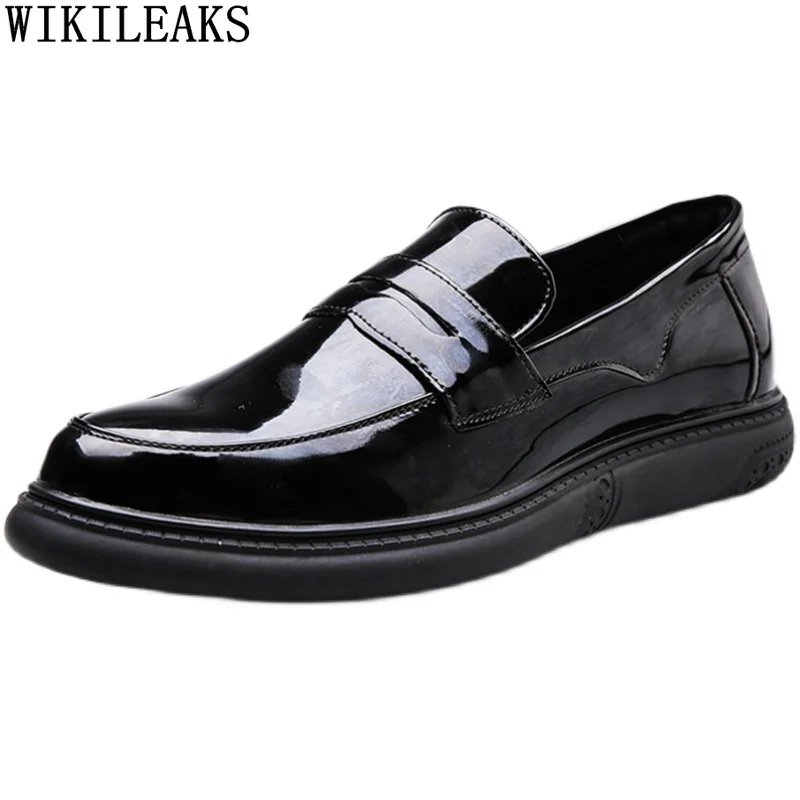 

Casual Business Coiffeur Loafers Men Dress Shoes Leather Oxford Shoes for Men Formal Slip on Shoes Men Italian Patent Leather