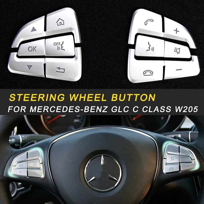Кнопка рулевого колеса рамка накладка наклейка украшения аксессуары для Mercedes Benz C Class W205- авто автомобиль