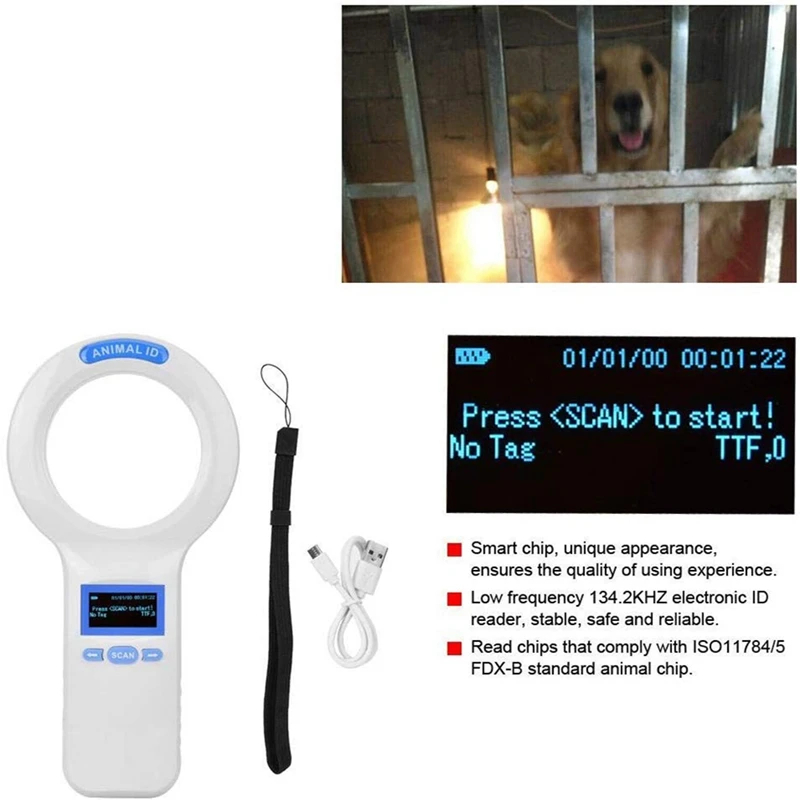 Животное чип для сканера USB FDX-B ID64 Ушная бирка маленький мини RFID Домашние животные мини чип для сканера для собаки кошки ID животное чип-ридер