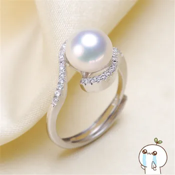 

Ring Mount Pearl Accessories Adjustable Size 925 Sterling Silver Ring Jewelry DIY No Pearl 2019J157