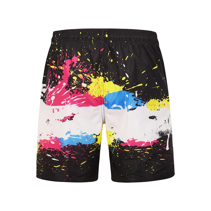 Painting Splash Fashion Summer Holiday Beach Shorts Quick-Dry Swimming Shortswear Men's Half Pants Briefs for Surfing