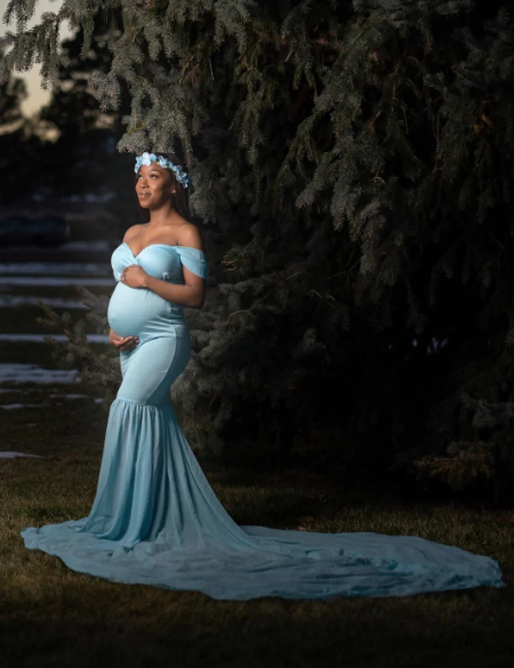 Long Maternity Photography Props Pregnancy Dress For Photo Shooting Off Shoulder Pregnant Dresses For Women Maxi Maternity Gown (5)