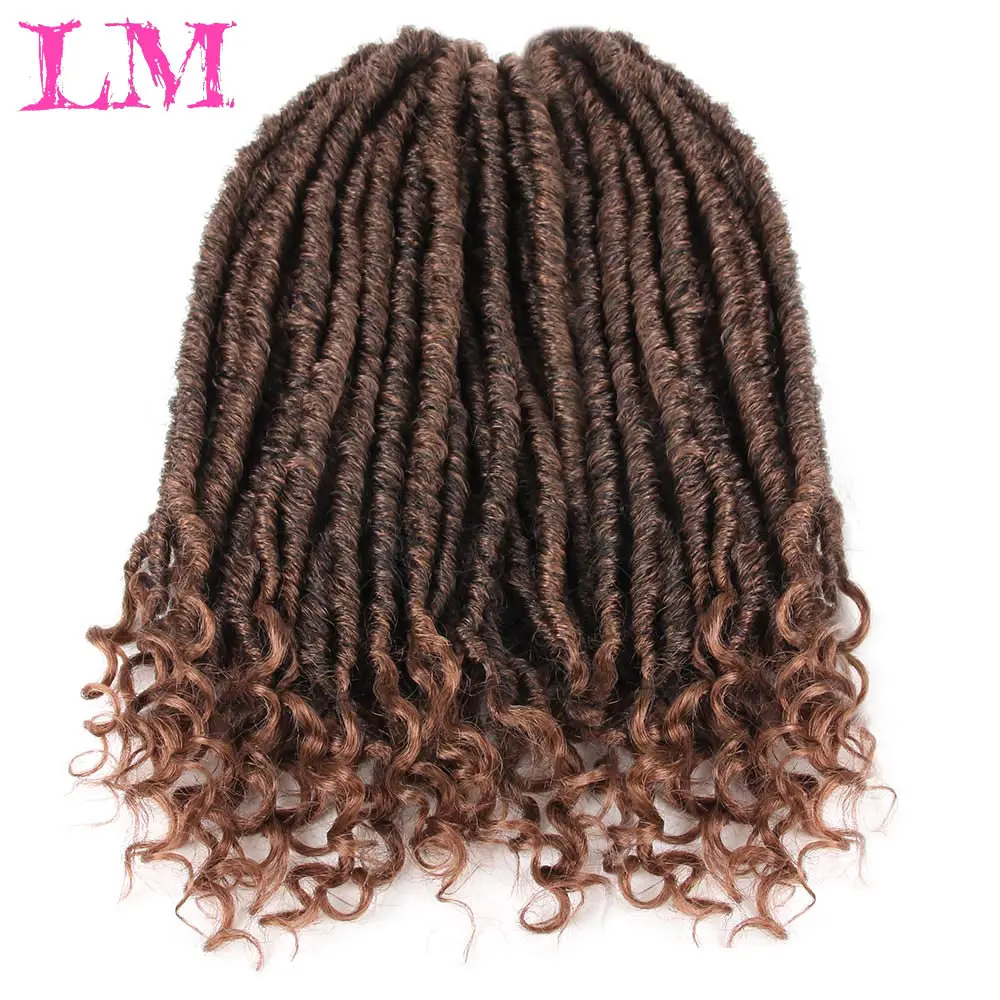 

LM Strands Afro Bohemian Synthetic Goddess Locs Crochet Hair Braid African Ombre Pre Stretched Braiding Hair Extensions
