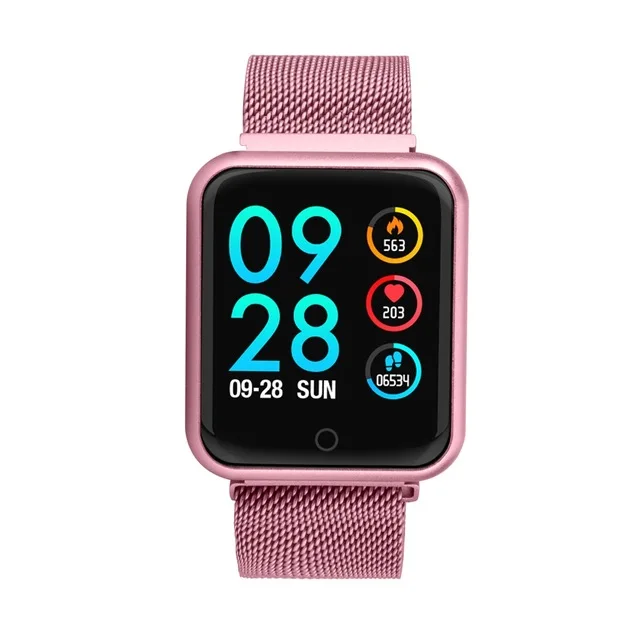 steel pink IP67 водонепроницаемые часы, многофункциональный спортивный режим, монитор сердечного ритма и артериального давления для мужчин, женщин и детей - Цвет: steel pink