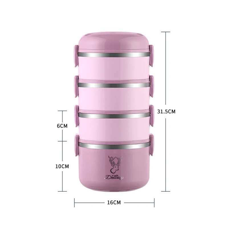 Multi-layer Bento Lunch Box 304 Stainless Steel for Students and Office Worker Food Storage Container