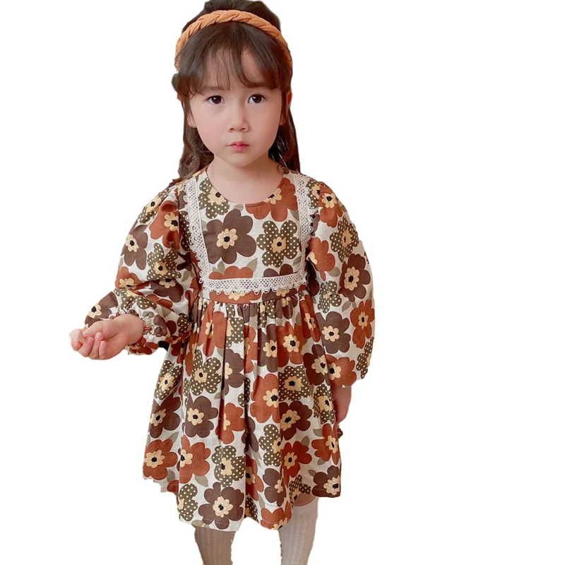 

New Floral Art Style Dress Vintage Floral dress for Autumn and Winter 2020 beautiful princess dress
