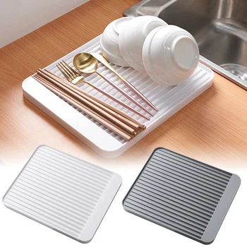 

Draining Board Kitchen Diatom Mud Cutlery Cup Storage Rack Non-slip Dish Drainage Tray XH8Z