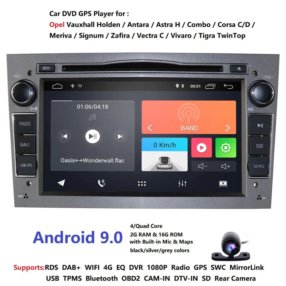 1024*600 четырехъядерный 2din Android 9,0 2G+ 16G PX5 автомобильный dvd-плеер для Opel Corsa Vectra C D Meriva Vivaro Tigra Signum радио gps Navi