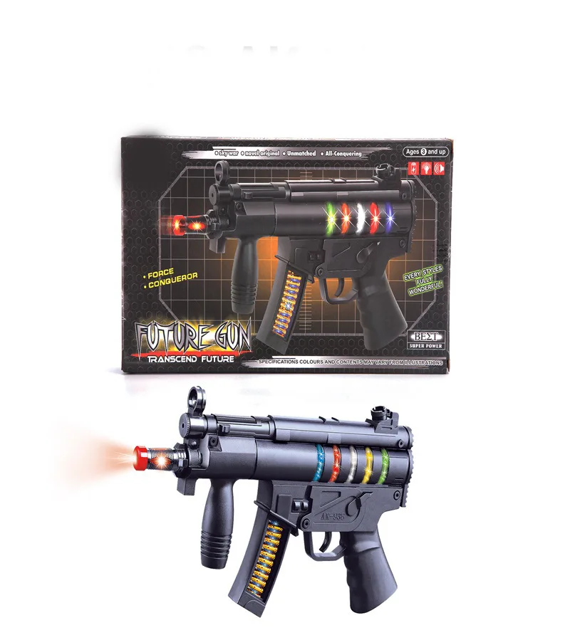 

New Style Children Electric Toy Gun Mini Submachine Gun Model Sound And Light Rotating Machine Gun Toy Stall