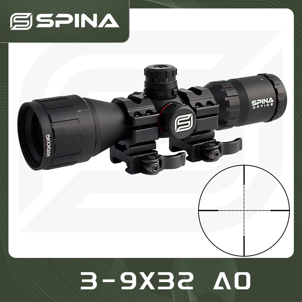 Охотничий оптический прицел SPINA OPTICS 3-9x32 AO 1-дюймовый трубчатый Mil-dot с